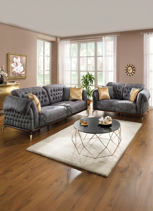 Sessel - Prachtvollen Polstermöbel mit komfortabler Nosagfederung Ansicht 1 Sessel - Prachtvollen Polstermöbel mit komfortabler Nosagfederung, in Farbe CREME, in Ausführung Zweisitzer Ansicht 1