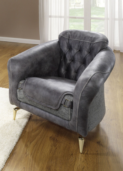 Sessel - Prachtvollen Polstermöbel mit komfortabler Nosagfederung Ansicht 2 Sessel - Prachtvollen Polstermöbel mit komfortabler Nosagfederung, in Farbe GRAU, in Ausführung Sessel Ansicht 2