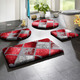 Badgarnituren - Traumhafte Badgarnitur in Supersoft-Qualität – Farbe ROT-GRAU – Ansicht 1 Badgarnituren - Traumhafte Badgarnitur in Supersoft-Qualität, in Größe 100 (Vorleger halbrund, 50/ 80 cm) bis 112 (WC-Deckelbezug, 47/ 50 cm), in Farbe ROT-GRAU – Farbe ROT-GRAU – Ansicht 1