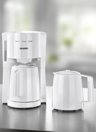 Kaffeemaschinen - Severin Kaffeemaschine mit 2 Thermokannen – Farbe WEISS – Ansicht  Kaffeemaschinen - Severin Kaffeemaschine mit 2 Thermokannen, in Farbe SCHWARZ – Farbe WEISS – Ansicht