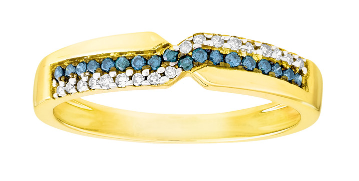 Ringe - Entzückender Damenring mit weißen und blauen Brillanten Ansicht 2 Ringe - Entzückender Damenring mit weißen und blauen Brillanten, in Größe 160 bis 220, in Farbe  Ansicht 2