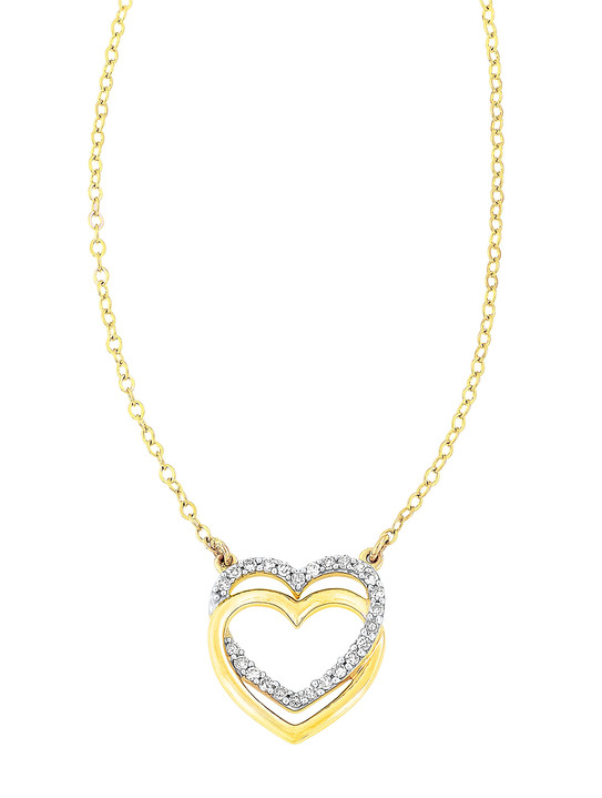 Halsketten - Romantische Halskette mit 25 Diamanten, in Farbe  Ansicht 2