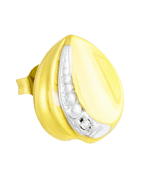 Ohrschmuck - Ohrstecker in Bicolor mit Diamanten Ansicht 2 Ohrschmuck - Ohrstecker in Bicolor mit Diamanten, in Farbe  Ansicht 2