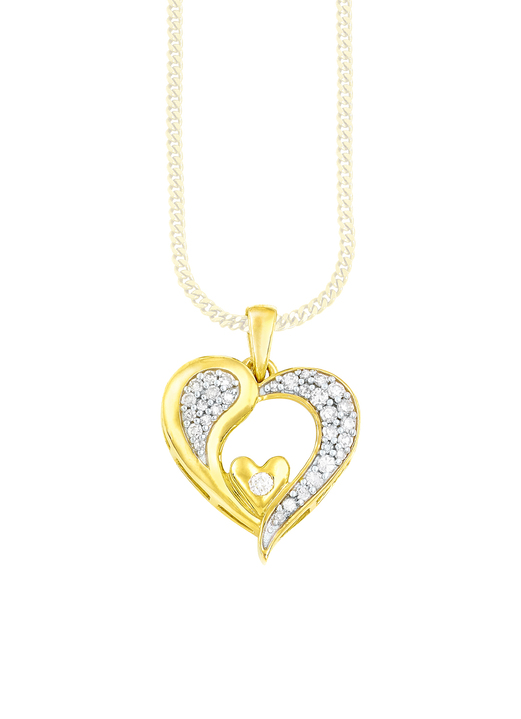 - Romantischer Herz-Anhänger mit Diamanten, in Farbe  Ansicht 2