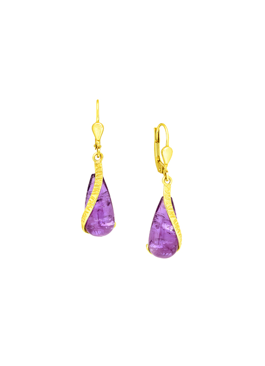 Ohrschmuck - Ohrringe mit echt Amethyst, in Farbe  Ansicht 2