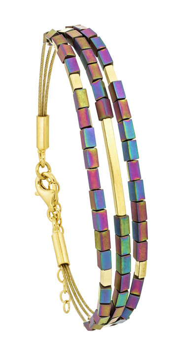 - 3-reihiges Armband mit echt buntem Hämatit, in Farbe  Ansicht 2