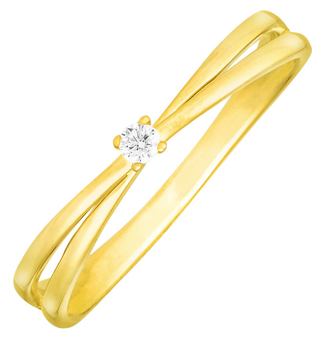 Ringe - Eleganter Damenring mit Brillant, in Größe 160 bis 220, in Farbe  Ansicht 2