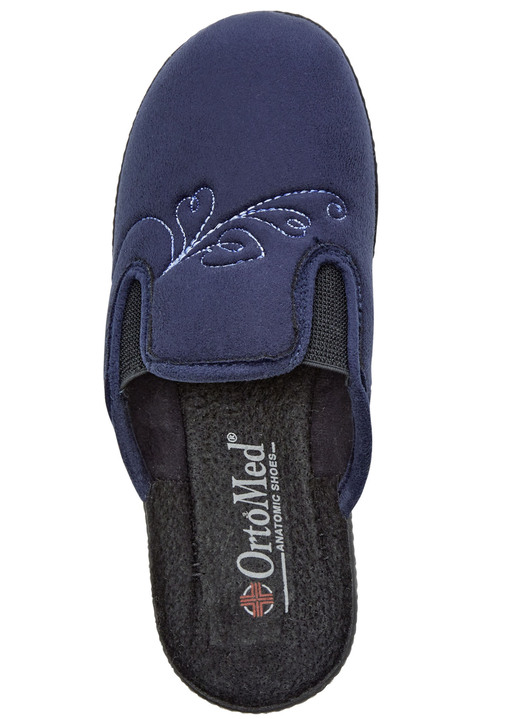 Hausschuhe - Zweierpack, klassische Damen-Hausschuhe, Weite H, mit Gummizug, in Größe 036 bis 041, in Farbe 1x MARINE 1x CHIANTI Ansicht 4