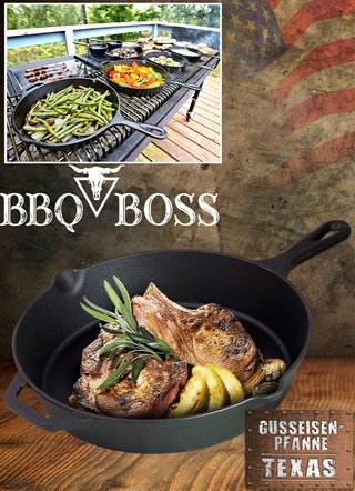 Gusseiserne Pfanne aus geschmiedetem Eisen