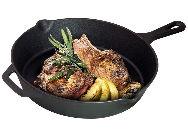 Töpfe & Pfannen - Gusseiserne Pfanne aus geschmiedetem Eisen, in Farbe SCHWARZ, in Ausführung ø 24 cm/H5 cm Ansicht 2