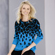 Langarm - Pullover in Jacquard-Dessin – Farbe AZURBLAU-SCHWARZ Langarm - Pullover in Jacquard-Dessin, in Größe 036 bis 052, in Farbe AZURBLAU-SCHWARZ