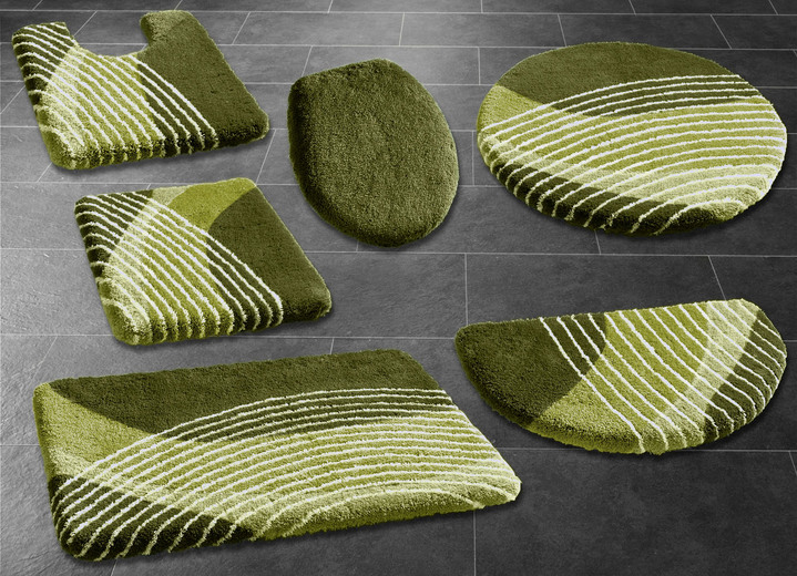 Badgarnituren - Badgarnitur von Kleine Wolke mit latexierter Rückseite, in Größe 100 (Vorleger halbrund, 50/ 80 cm) bis 112 (WC-Deckelbezug, 47/ 50 cm), in Farbe TERRA Ansicht 3