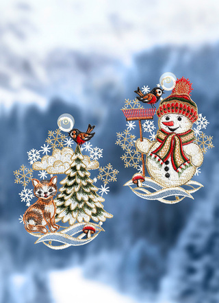 Fensterbilder - Fensterbild, 2er-Set mit Saughaken, in Farbe BUNT