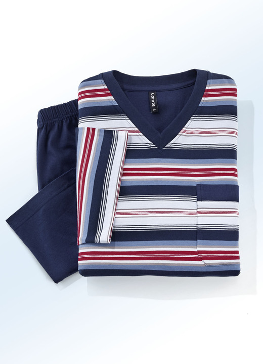 - Zweierpack Shortys mit V-Ausschnitt und Brusttasche, in Größe 046 bis 062, in Farbe 1x ANTHRAZIT-BUNT, 1X MARINE-BUNT Ansicht 3