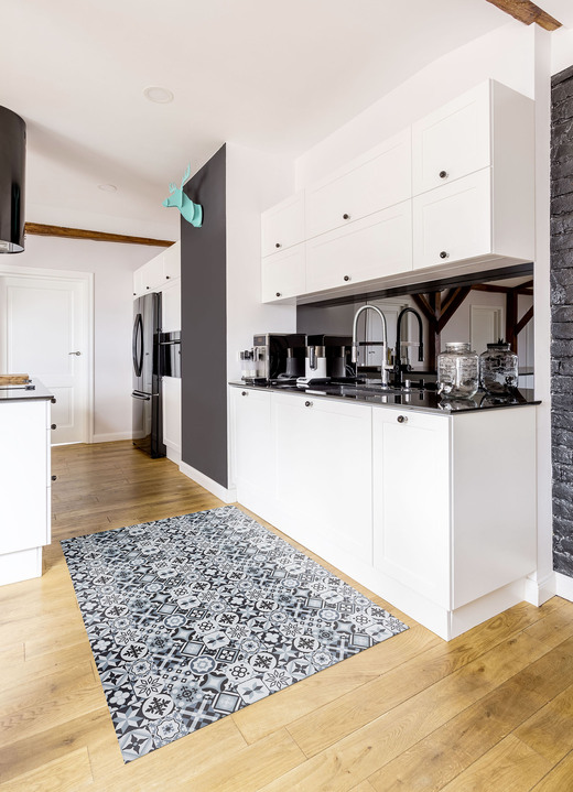Modern - Strapazierfähiger Küchenläufer und -teppich im Fliesen-Design Ansicht 15 Modern - Strapazierfähiger Küchenläufer und -teppich im Fliesen-Design, in Größe 110 (Küchenläufer, 50 x 150 cm) bis 164 (Küchenteppich, 120 x 170 cm), in Farbe GRAU Ansicht 15