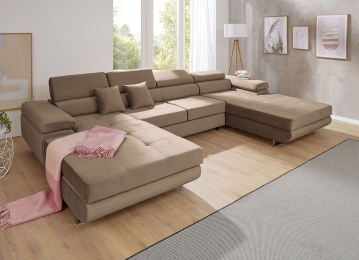 Polsterecken - Polstermöbel mit Funktion und verstellbaren Kopfstützen Ansicht 3 Polsterecken - Polstermöbel mit Funktion und verstellbaren Kopfstützen, in Farbe HELLBRAUN, in Ausführung Polsterecke, 203x275 cm Ansicht 3