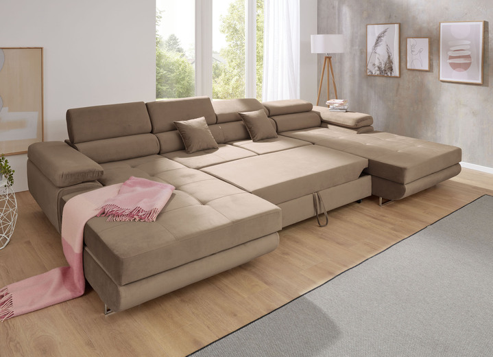 Polsterecken - Polstermöbel mit Funktion und verstellbaren Kopfstützen Ansicht 6 Polsterecken - Polstermöbel mit Funktion und verstellbaren Kopfstützen, in Farbe HELLBRAUN, in Ausführung Polsterecke, 203x275 cm Ansicht 6