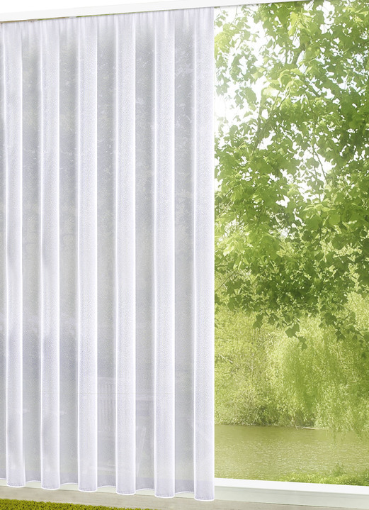 Modern - Leicht transparenter Store mit Automatikfaltenband, in Größe 140 (120x300 cm) bis 315 (295x450 cm), in Farbe WEISS Ansicht 1