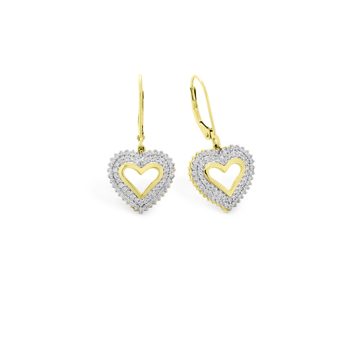 - Herz-Ohrringe mit Brillanten, in Farbe  Ansicht 2