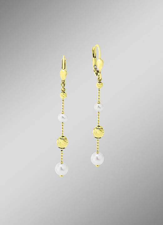 Ohrschmuck - Ohrringe mit Süßwasser-Zuchtperlen, in Farbe  Ansicht 1