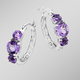 Ohrschmuck - Creolen mit echt Amethyst, in Farbe  – Ansicht 1