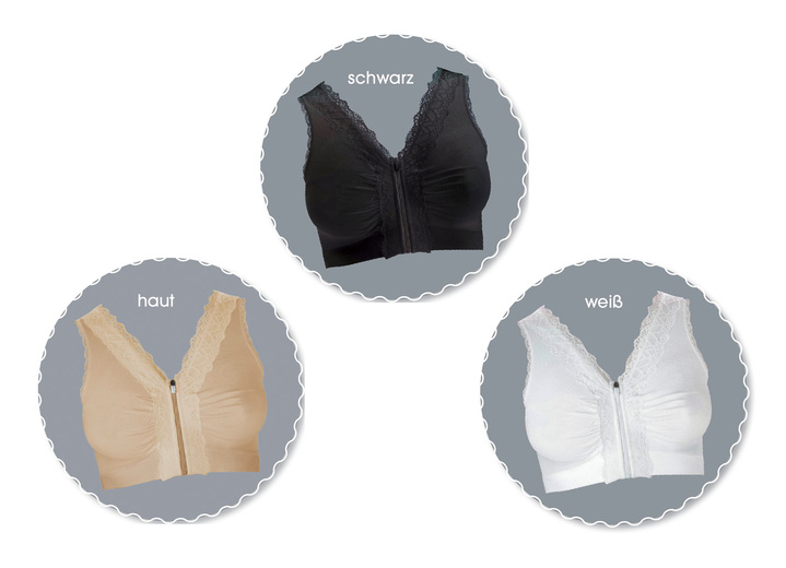 Soft-BH - Toller Wohlfühl-BH im 3er-Set von HSP, in Größe 3XL (52/54) bis XXL (48/50), in Farbe WEISS-HAUT-SCHWARZ Ansicht 4