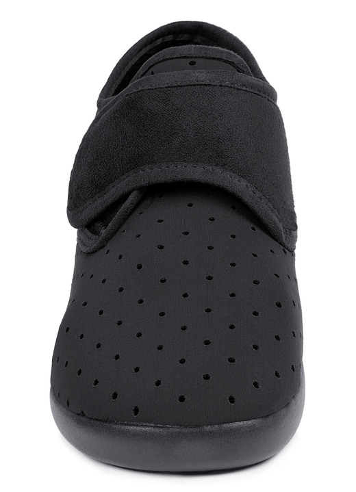 Slipper & Schnürschuhe - Aerosoft® Flex Stretch-Klettslipper von Jürgen Hirsch® Ansicht 2 Slipper & Schnürschuhe - Aerosoft® Flex Stretch-Klettslipper von Jürgen Hirsch®, in Größe 036 bis 046, in Farbe SCHWARZ Ansicht 2