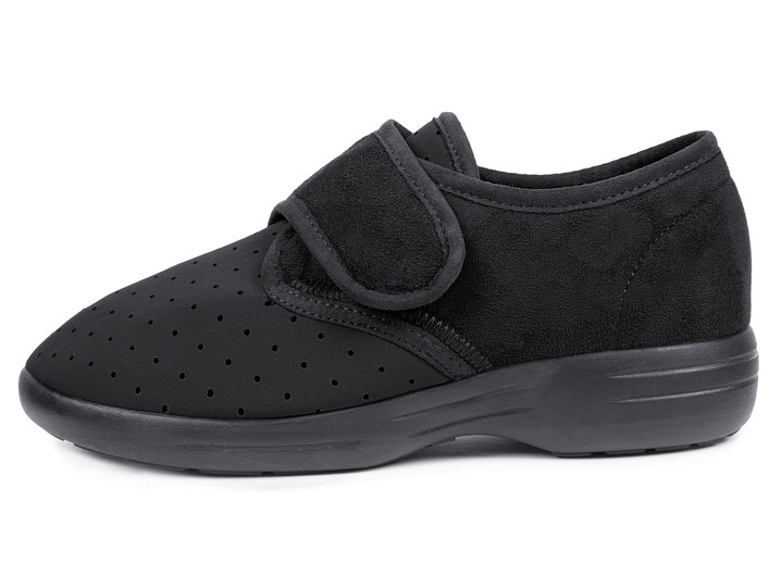 Slipper & Schnürschuhe - Aerosoft® Flex Stretch-Klettslipper von Jürgen Hirsch®, in Größe 036 bis 046, in Farbe SCHWARZ Ansicht 3