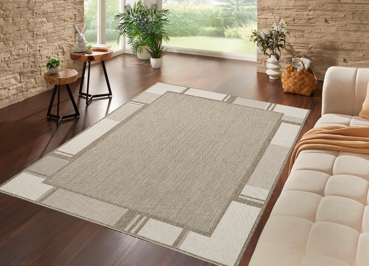 Modern - Pflegeleichte Teppiche für den Innen- und Außenbereich , in Größe 111 (Brücke, 60x110 cm) bis 282 (Teppich, 200x290 cm), in Farbe BRAUN-BEIGE Ansicht 2