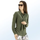 Langarm - Bluse mit Bindeschluppe, in Größe 036 bis 052, in Farbe KHAKI – Farbe KHAKI – Ansicht 1