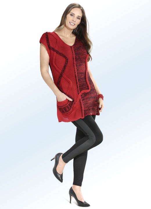 - Leggings im interessanten Materialmix, in Größe 018 bis 058, in Farbe SCHWARZ Ansicht 2