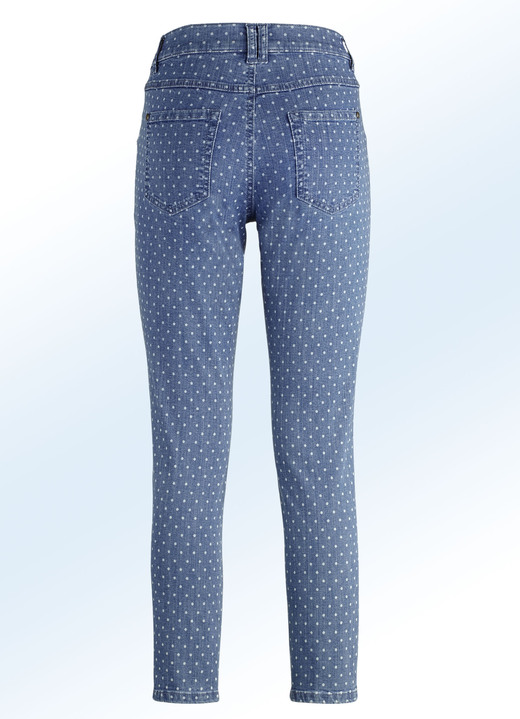 Hosen - Jeans mit angesagter Punktedessinierung Ansicht 2 Hosen - Jeans mit angesagter Punktedessinierung, in Größe 017 bis 050, in Farbe JEANSBLAU Ansicht 2