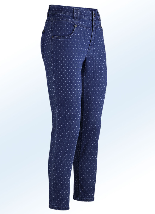 Hosen - Jeans mit angesagter Punktedessinierung, in Größe 017 bis 050, in Farbe JEANSBLAU Ansicht 6