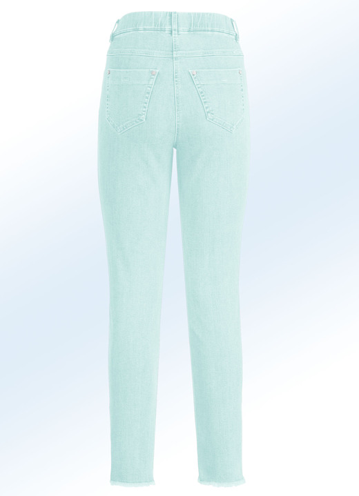 Hosen - Magic-Jeans mit angesagtem Fransensaum, in Größe 017 bis 052, in Farbe MINT Ansicht 2