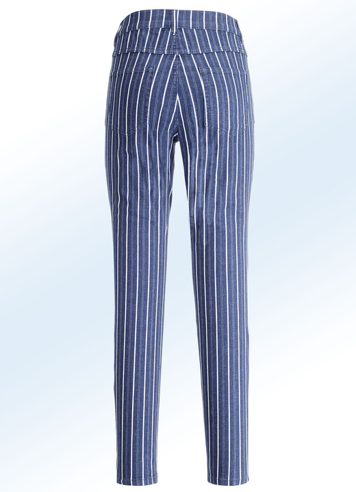 Hosen - Jeans in aparter Streifendessinierung Ansicht 6 Hosen - Jeans in aparter Streifendessinierung, in Größe 017 bis 050, in Farbe DUNKELBLAU-ECRU Ansicht 6