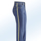 - Jeans mit modischem Zierband, in Größe 017 bis 050, in Farbe JEANSBLAU-ECRU-GELB – Farbe JEANSBLAU-ECRU-GELB – Ansicht 1