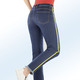 - Jeans mit modischem Zierband, in Größe 017 bis 050, in Farbe JEANSBLAU-ECRU-GELB – Farbe JEANSBLAU-ECRU-GELB – Ansicht 3