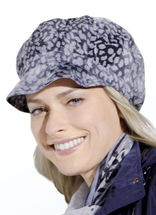 - Seeberger Ballonmütze in effektvollem Dessin, in Farbe BLAU Ansicht 2