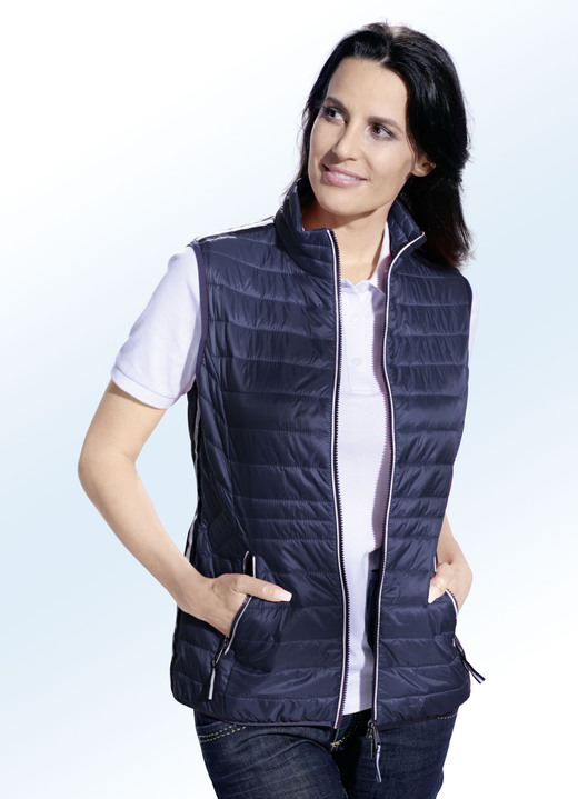 Kurz - Funktionsweste mit Kontrastpaspelierungen, in Größe 034 bis 052, in Farbe ROT Ansicht 2