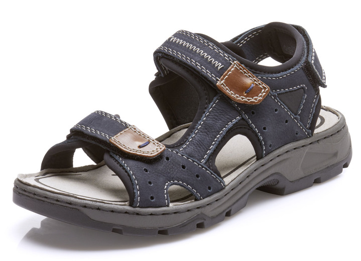 Schuhe - Rieker Sandale mit Klettspangen, in Größe 040 bis 046, in Farbe DUNKELBLAU Ansicht 1