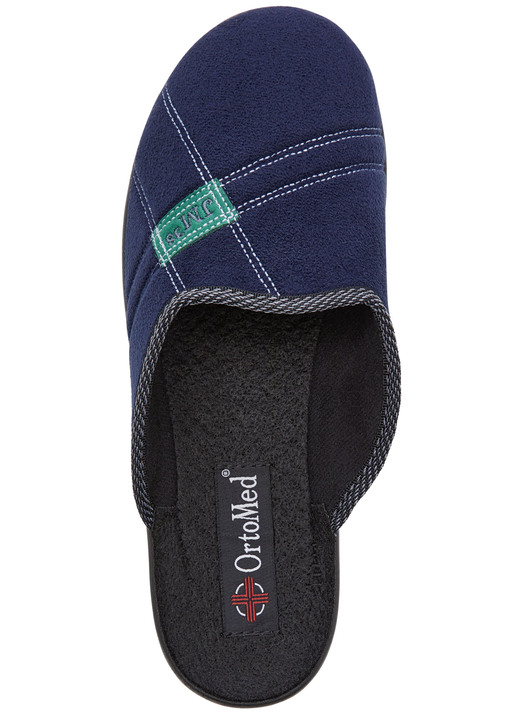 Hausschuhe - Zweierpack Pantoffeln mit angenehmer Polsterung, in Größe 040 bis 046, in Farbe BLAU+SCHWARZ Ansicht 4