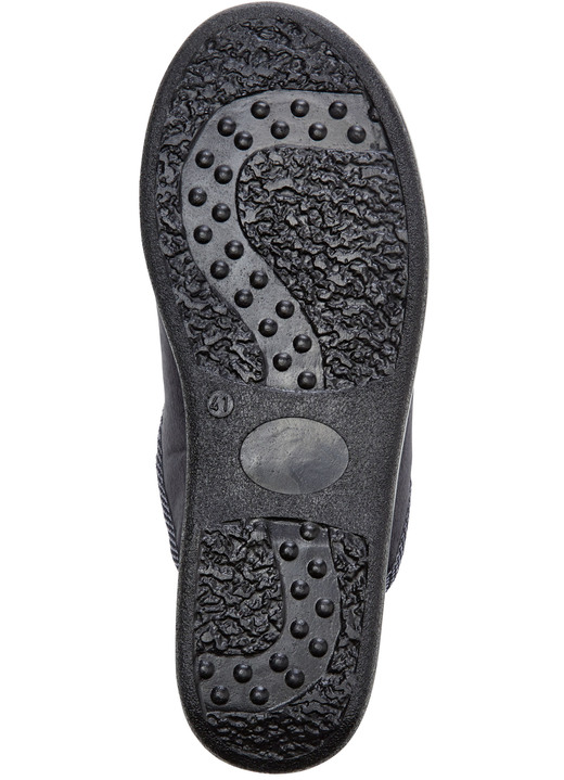 Hausschuhe - Zweierpack Pantoffeln mit angenehmer Polsterung, in Größe 040 bis 046, in Farbe BLAU+SCHWARZ Ansicht 7