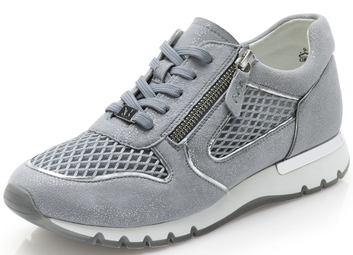 - Caprice, bequeme Damen-Sneaker, Weite H, mit herausnehmbarem Fußbett, in Größe 036 bis 042, in Farbe JEANS Ansicht 1