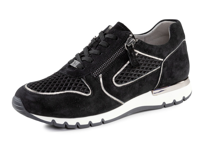 - Caprice Sneaker aus glänzendem Veloursleder, in Größe 036 bis 042, in Farbe SCHWARZ Ansicht 1