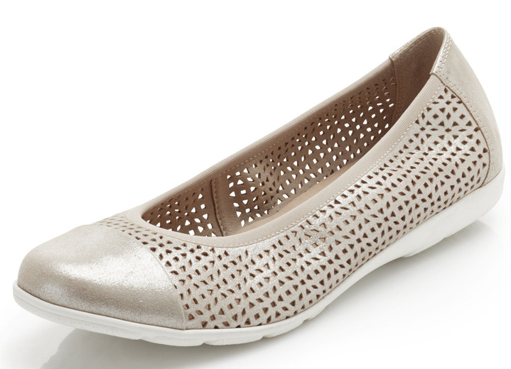 Pumps & Ballerina - Caprice Ballerina aus Nappaleder, in Größe 036 bis 042, in Farbe MATTGOLD Ansicht 1