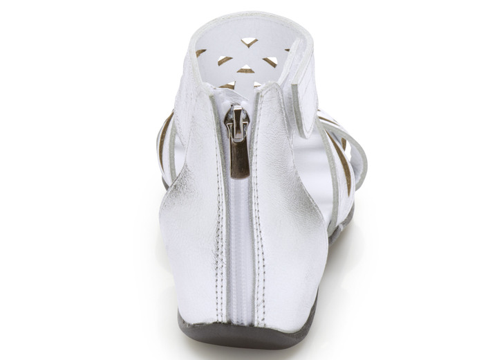 Sandaletten & Pantoletten - Andrea Conti, modische Damen-Sandalen, aus Leder Ansicht 2 Sandaletten & Pantoletten - Andrea Conti, modische Damen-Sandalen, aus Leder, in Größe 036 bis 041, in Farbe SILBER Ansicht 2