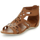 Sandaletten & Pantoletten - Andrea Conti, modische Damen-Sandalen, aus Leder – Farbe COGNAC – Ansicht 1 Sandaletten & Pantoletten - Andrea Conti, modische Damen-Sandalen, aus Leder, in Größe 036 bis 041, in Farbe SILBER – Farbe COGNAC – Ansicht 1