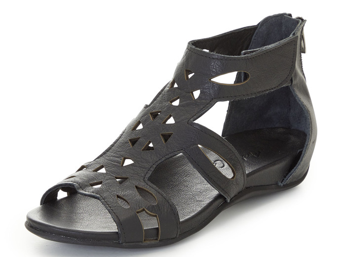 Sandaletten & Pantoletten - Andrea Conti, modische Damen-Sandalen, aus Leder Ansicht 4 Sandaletten & Pantoletten - Andrea Conti, modische Damen-Sandalen, aus Leder, in Größe 036 bis 041, in Farbe SILBER Ansicht 4