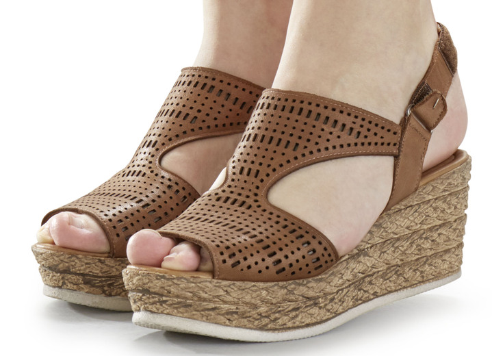 Sandaletten & Pantoletten - Andrea Conti Sandalette aus Nappaleder, in Größe 036 bis 042, in Farbe MARONE Ansicht 2