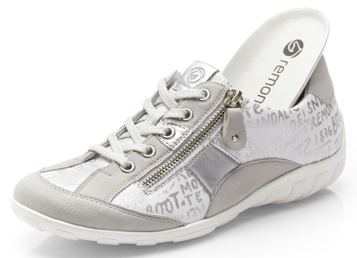 Slipper & Schnürschuhe - Remonte Sneaker mit bedruckten Besätzen Ansicht 8 Slipper & Schnürschuhe - Remonte Sneaker mit bedruckten Besätzen, in Größe 036 bis 043, in Farbe HELLBLAU-SILBER Ansicht 8